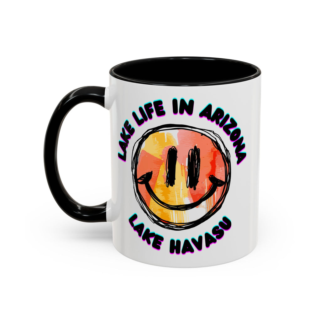 Lake Life in Arizona Smiley Mug | Lake Havasu Accent Coffee Mug