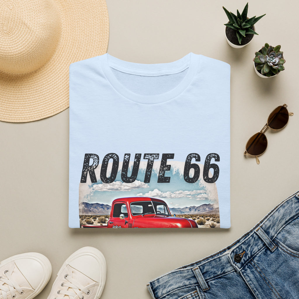 Route 66 Red Vintage Truck T-Shirt | Retro Highway Graphic