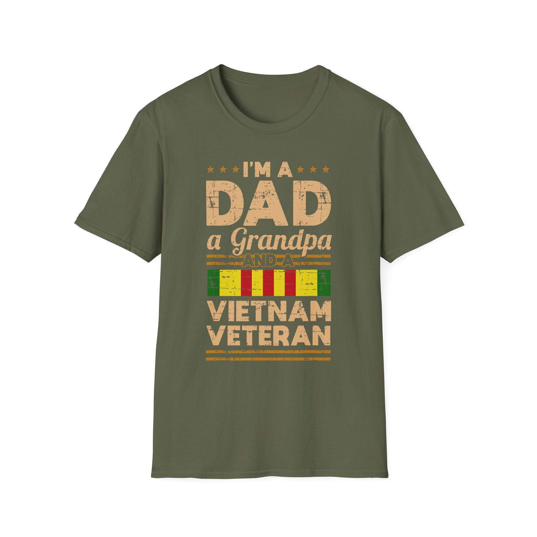 I'm a Dad a Grandpa and a Vietnam Veteran T-Shirt | Military Ribbon Tee