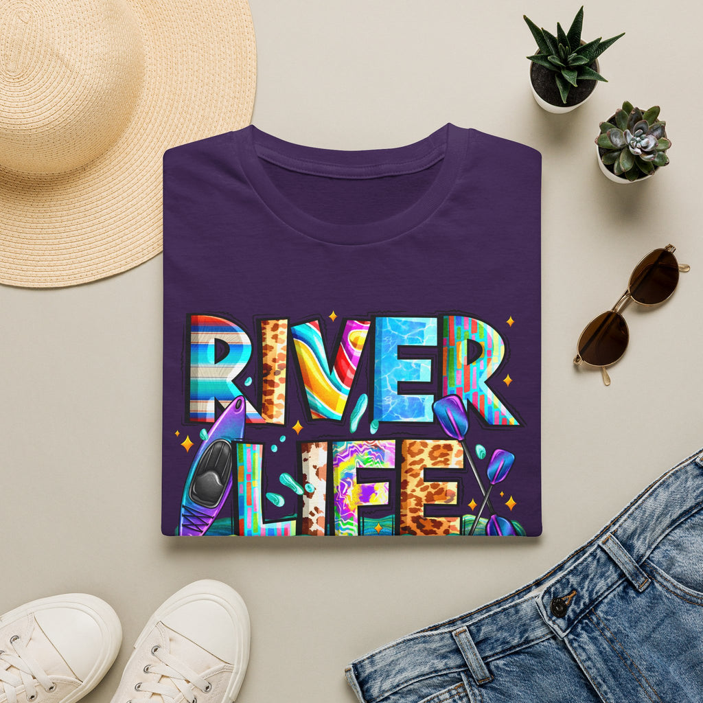 River Life T-Shirt | Colorful Fishing Scenic Graphic