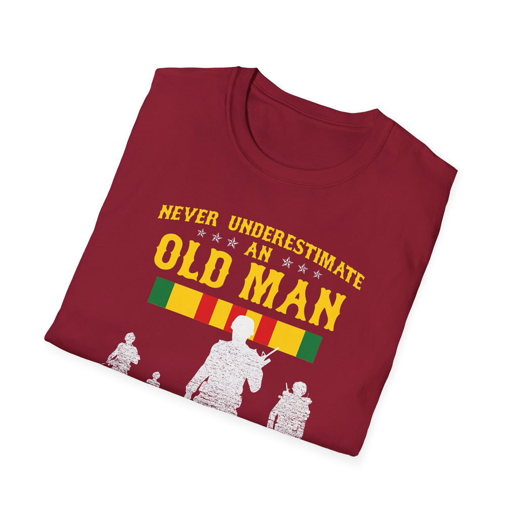 Never Underestimate an Old Man Who Is Also Vietnam Veteran T-Shirt | Military Tribute