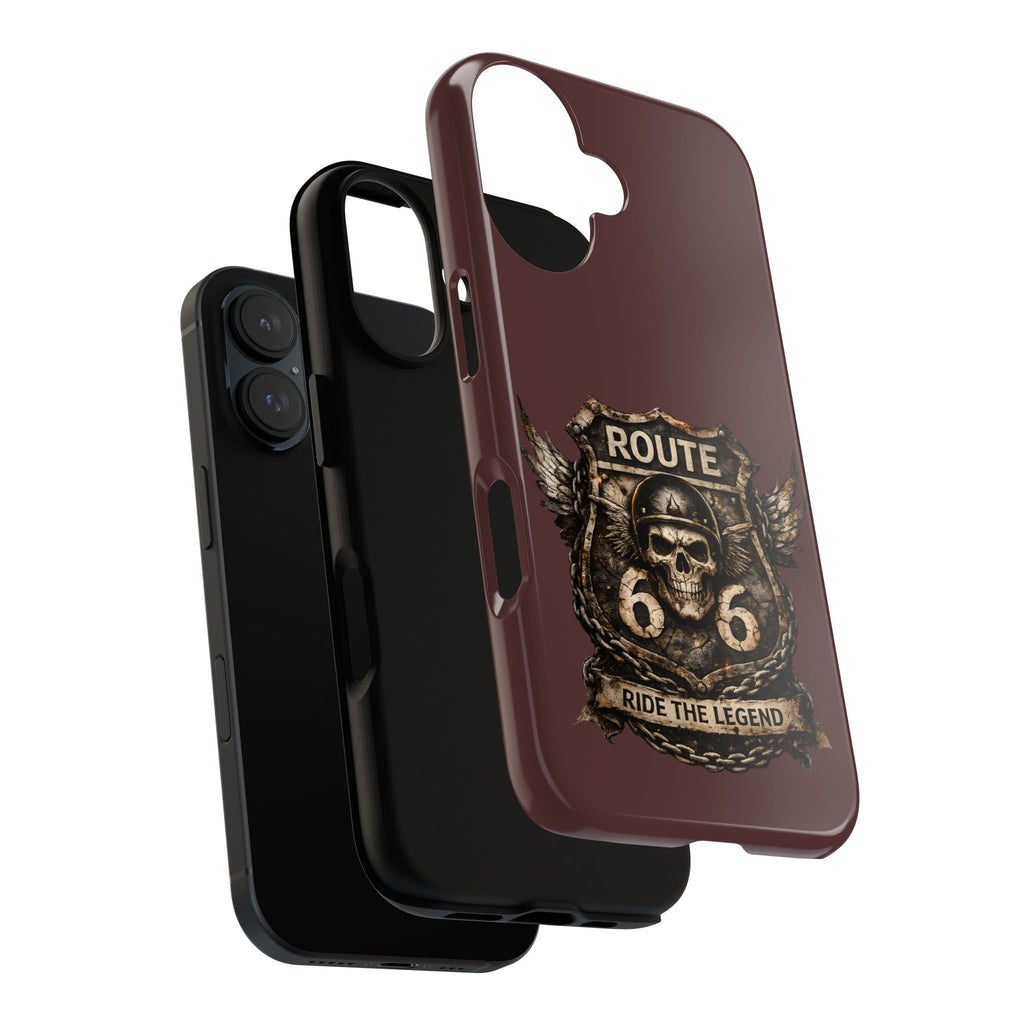 Route 66 Skull Helmet phone case | Motorcycle emblem, Ride the Legend