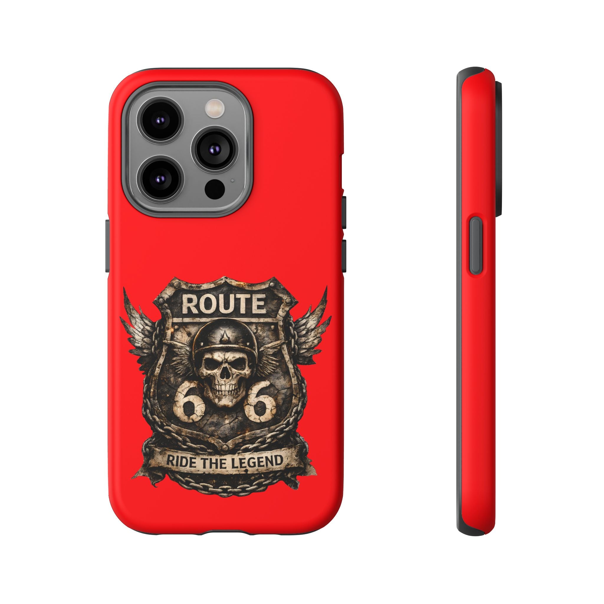 Route 66 Skull Helmet phone case | Motorcycle emblem, Ride the Legend