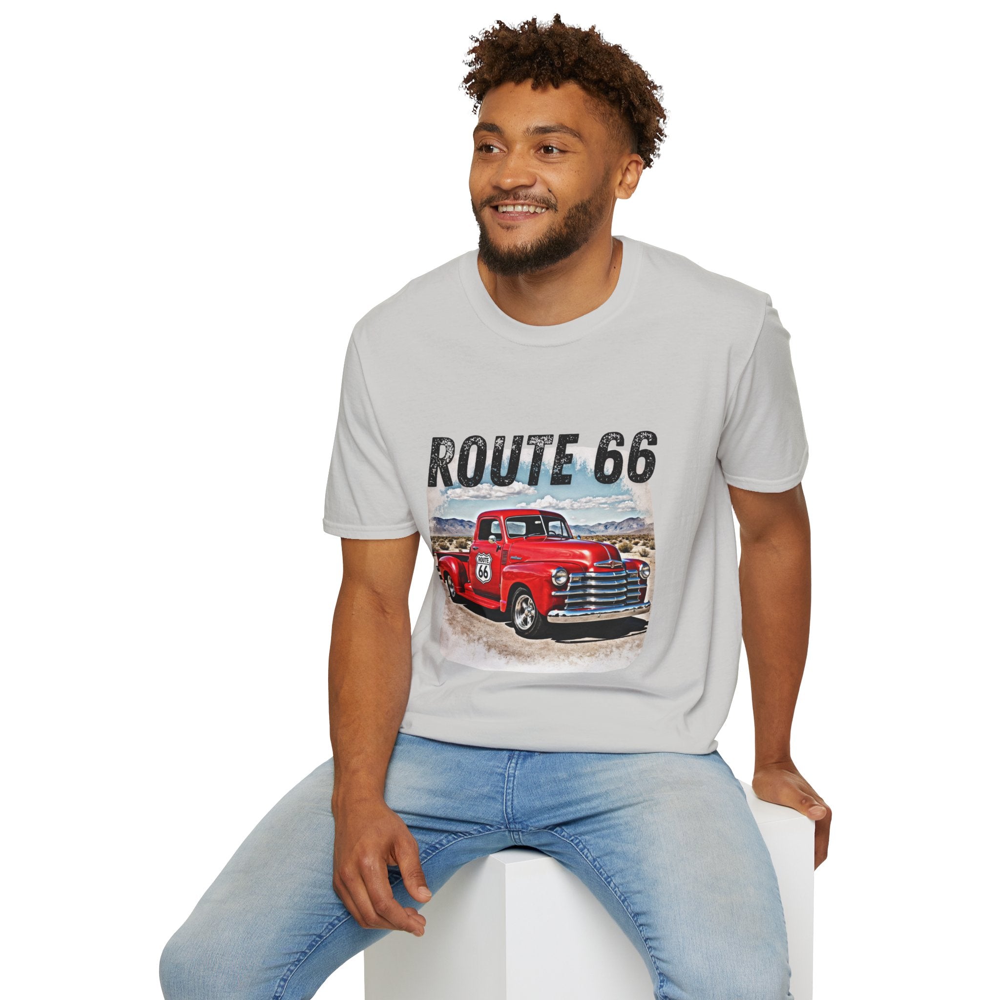 Route 66 Red Vintage Truck T-Shirt | Retro Highway Graphic