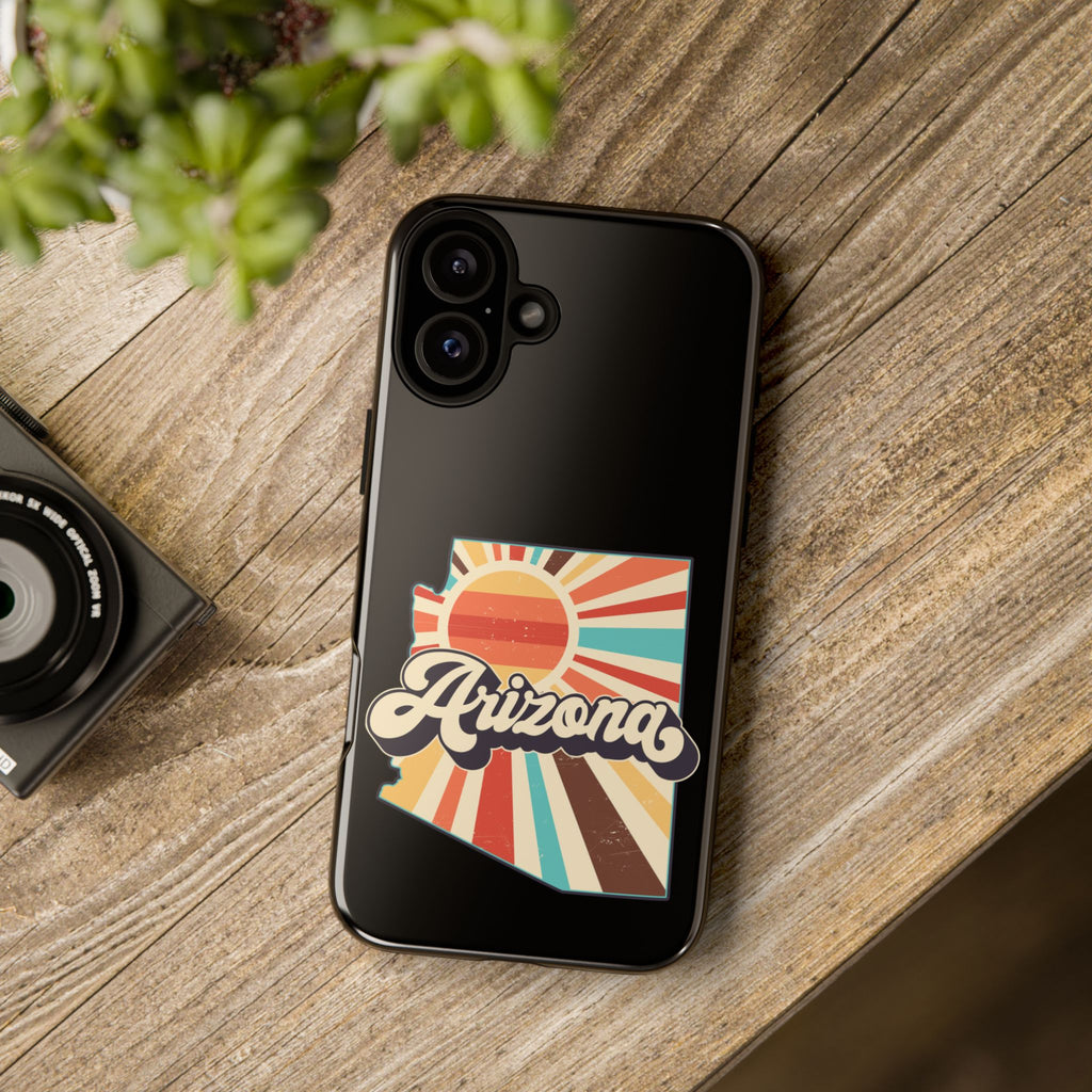 Arizona State Outline Retro Sunset Phone Case | AZ Tough Case