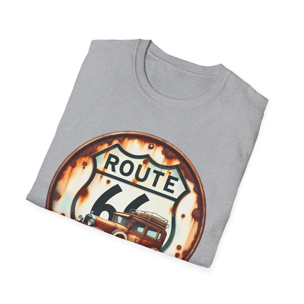 Route 66 Vintage Woody Wagon T-Shirt | The Road Is Calling, Retro Roadtrip Tee