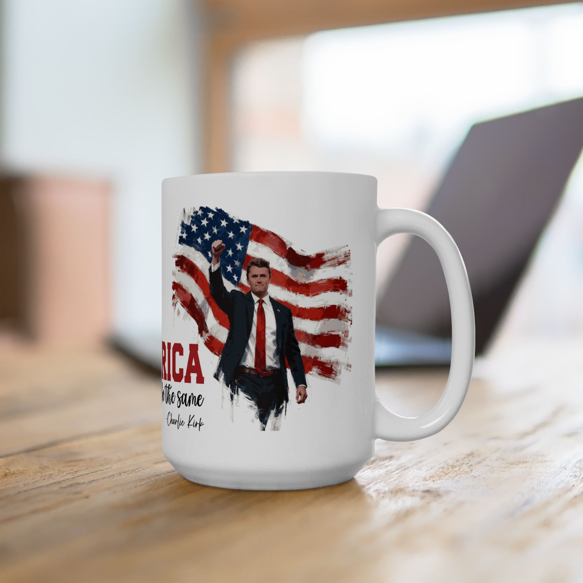 Charlie Kirk Patriotic Ceramic Mug, Coffee Lover Gift, 4th of July, American Flag Mug, Unique Gift for Veterans, Tea Mug with Quote
