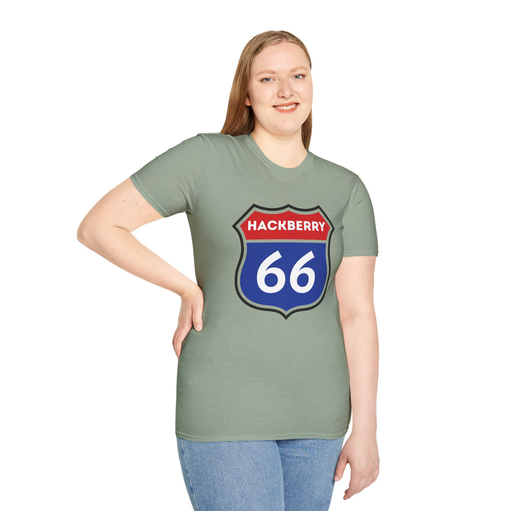 Hackberry 66 Shield T-Shirt | Route 66 Road Sign Tee