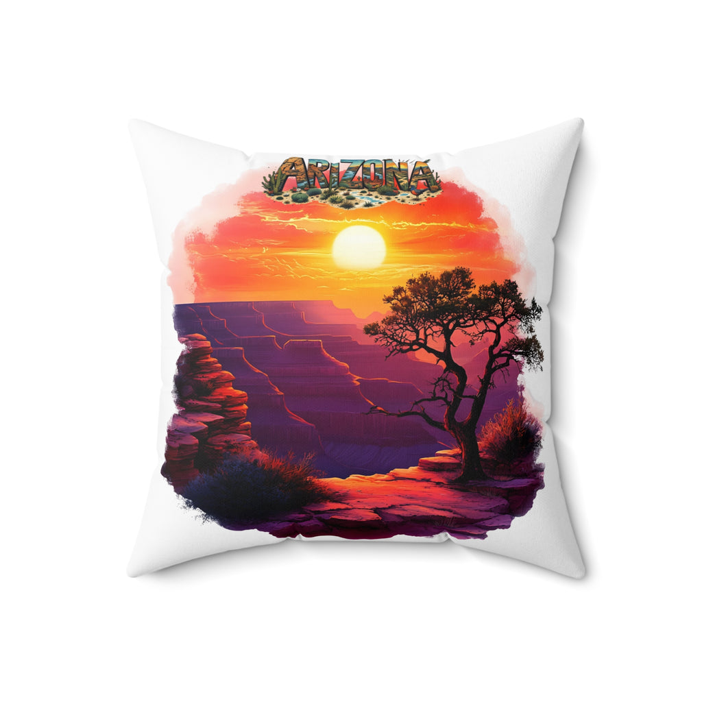 Arizona Sunset Square Pillow, Home Decor, Gift for Nature Lovers, Couch Cushion, Bohemian Style Pillow, Travel Souvenir AZ