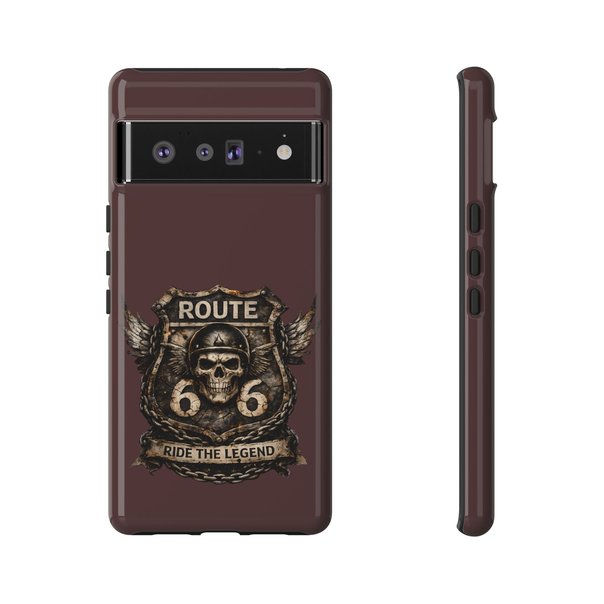Route 66 Skull Helmet phone case | Motorcycle emblem, Ride the Legend
