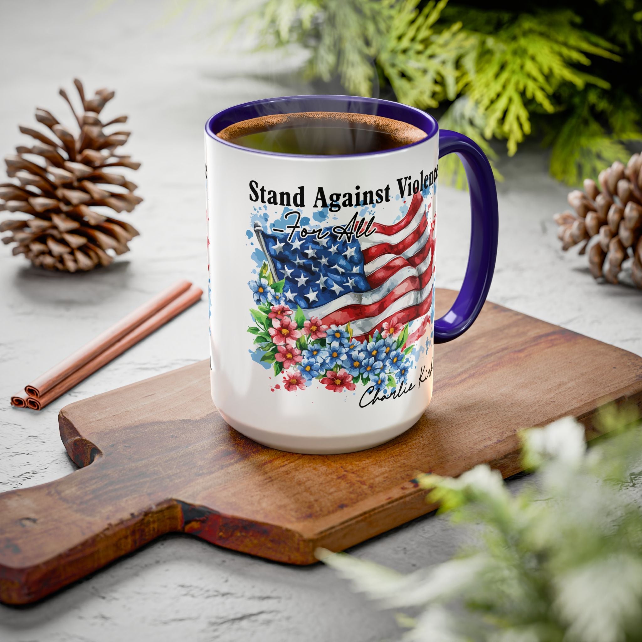 Charlie Kirk Patriotic Coffee Mugs for Inspiration, Stand Against Violence, Colorful Mugs, Gift for Activists, Tea Lovers, 4th of July