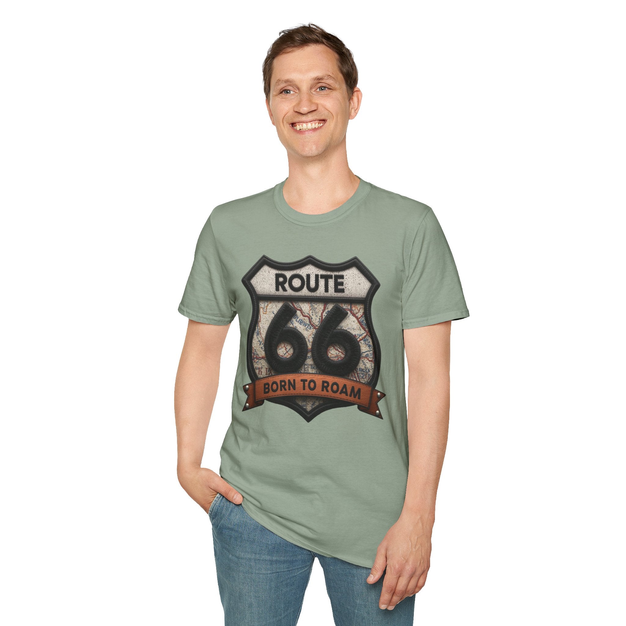 Route 66 Born to Roam T-Shirt | Vintage Highway Shield Tee