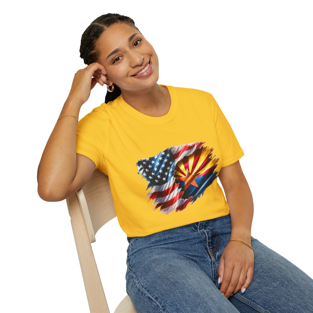 Arizona Flag with American Flag T-Shirt | Patriotic State Pride Tee