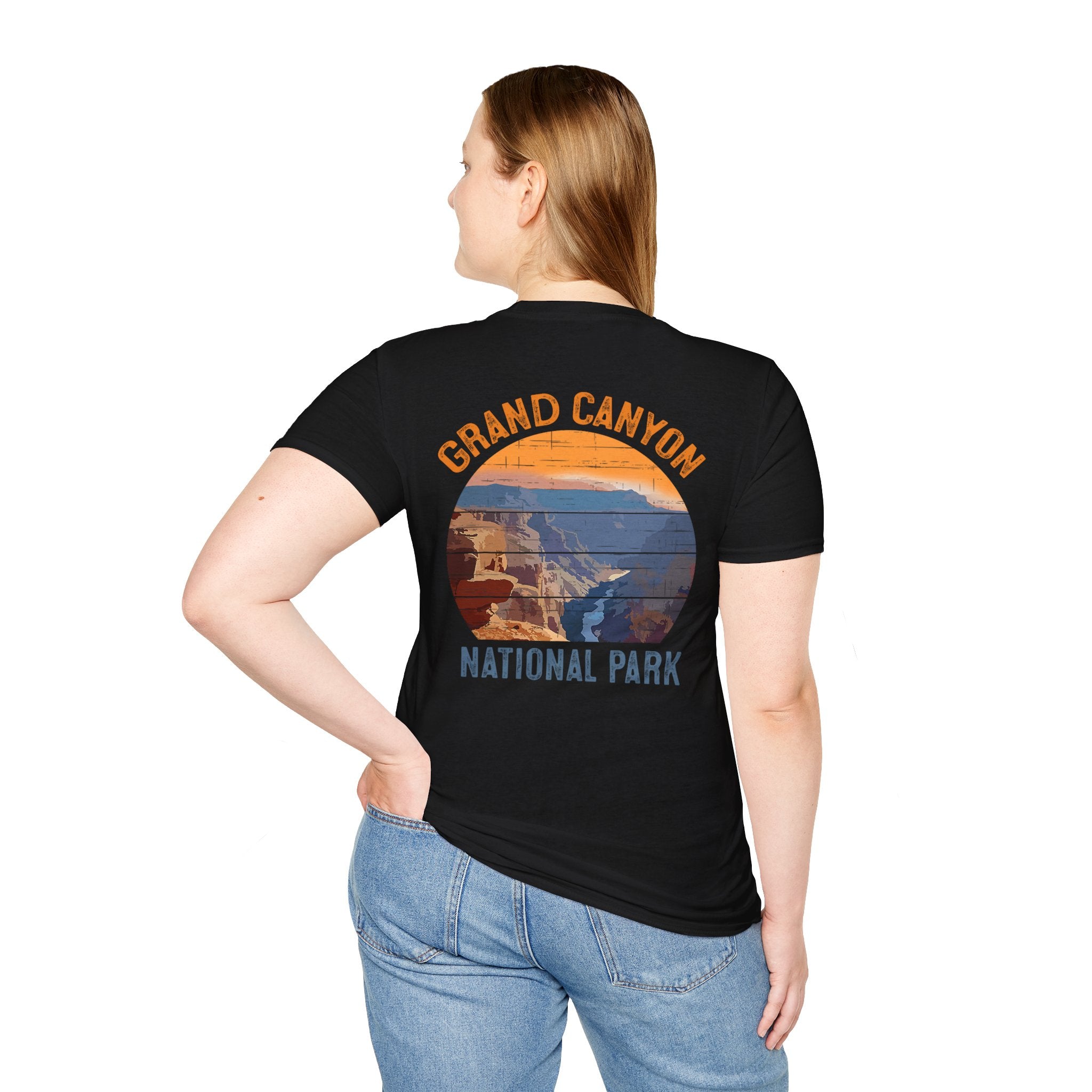 Grand Canyon Retro Sunset T-Shirt | Printed Front and Back National Park Landscape