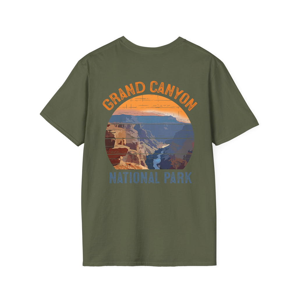 Grand Canyon Retro Sunset T-Shirt | Printed Front and Back National Park Landscape