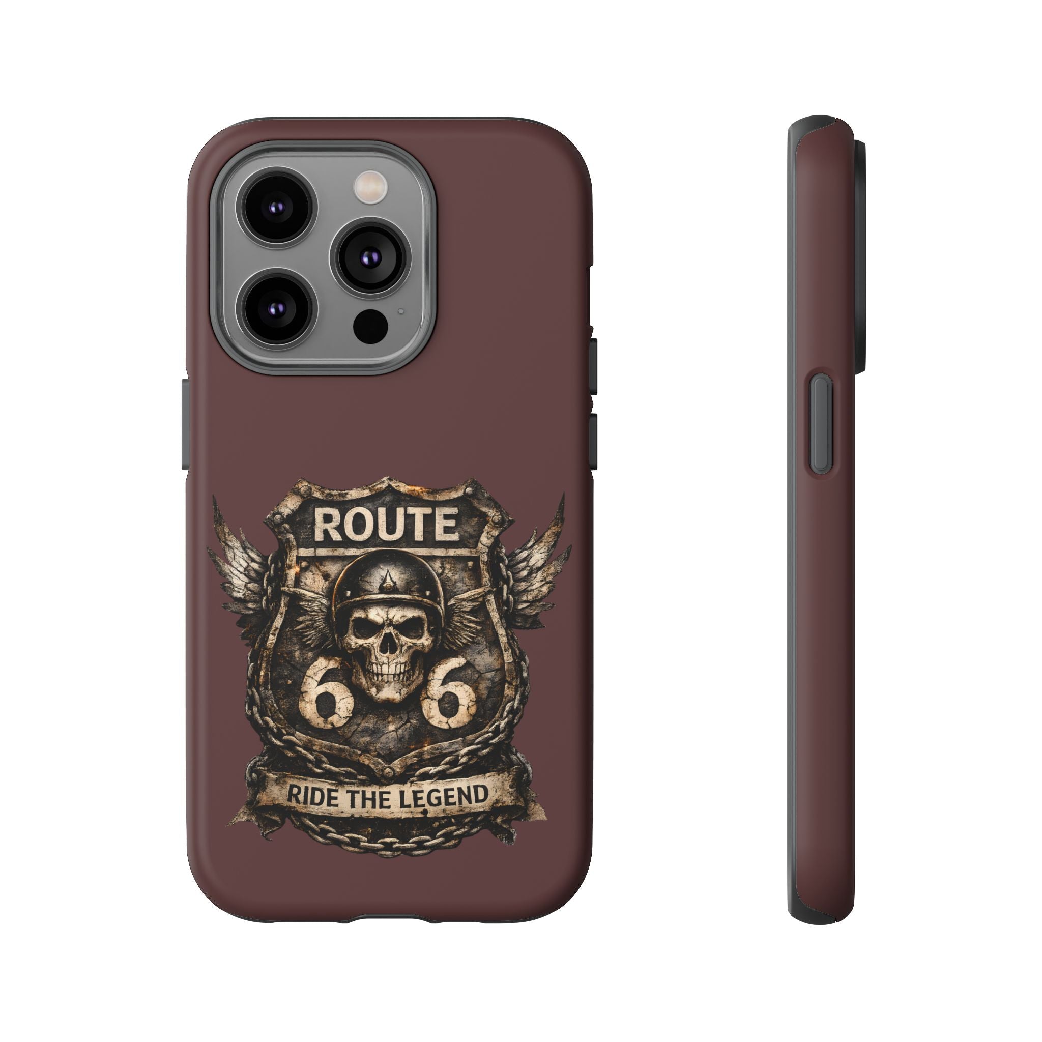 Route 66 Skull Helmet phone case | Motorcycle emblem, Ride the Legend
