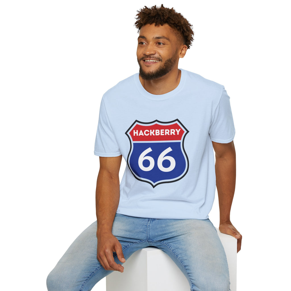 Hackberry 66 Shield T-Shirt | Route 66 Road Sign Tee
