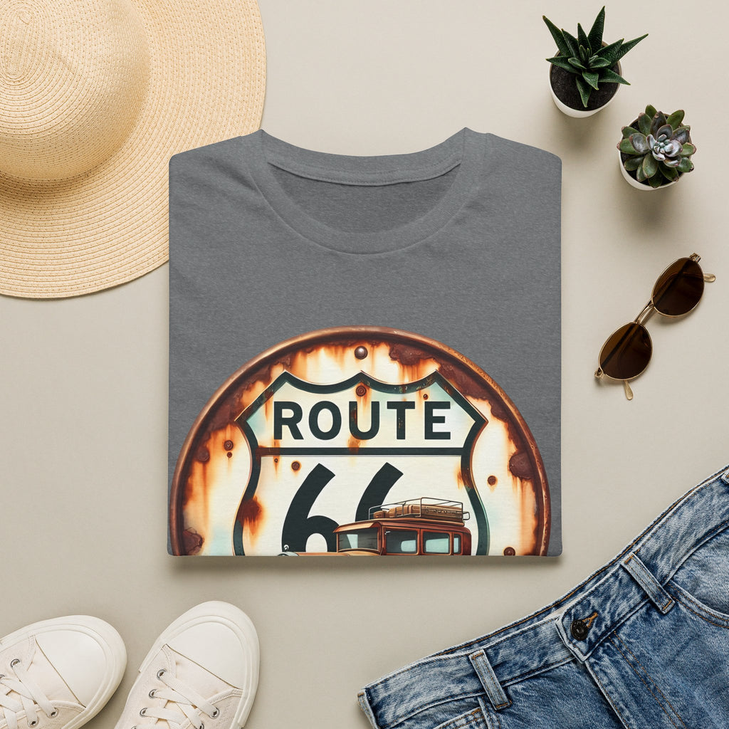 Route 66 Vintage Woody Wagon T-Shirt | The Road Is Calling, Retro Roadtrip Tee