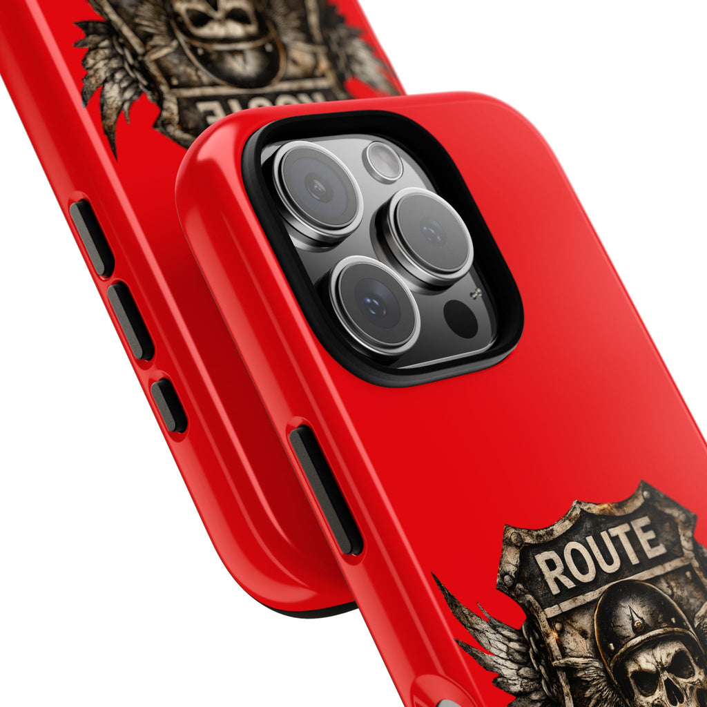 Route 66 Skull Helmet phone case | Motorcycle emblem, Ride the Legend