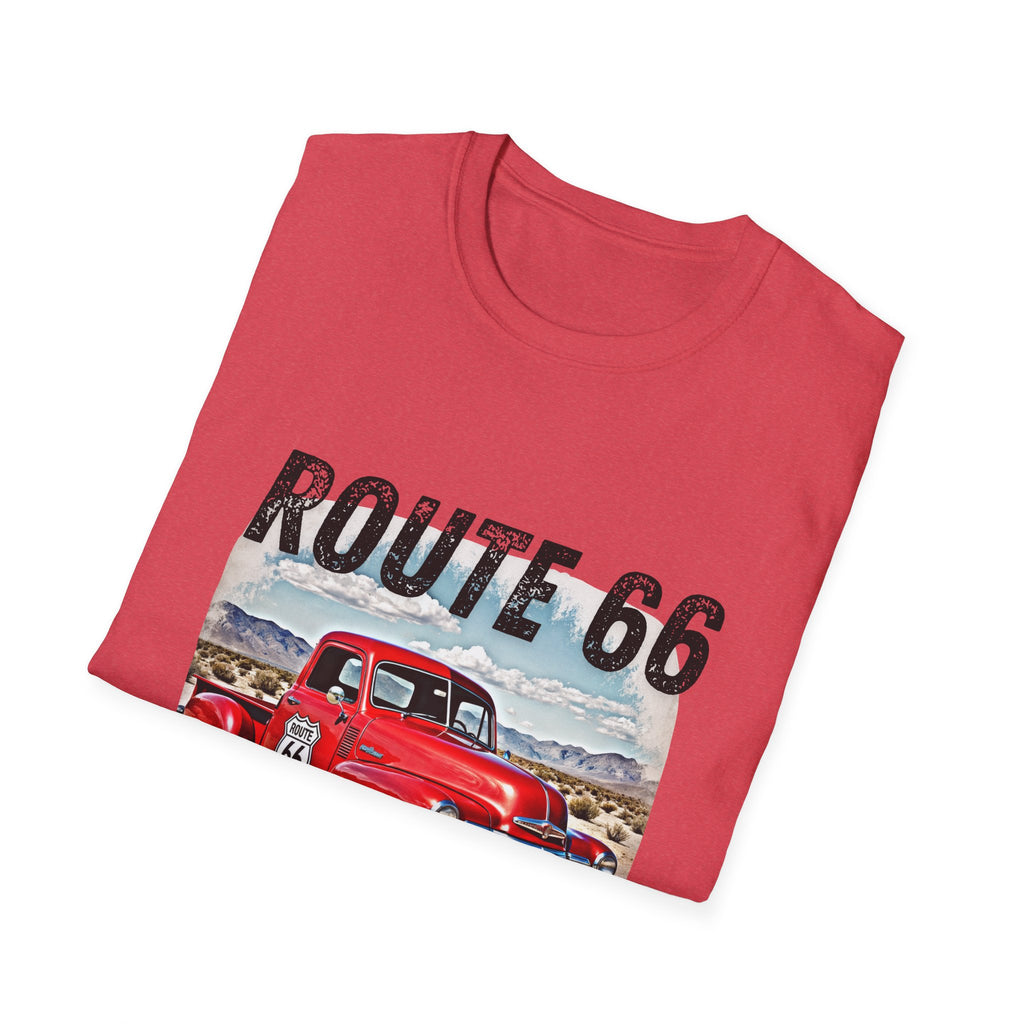 Route 66 Red Vintage Truck T-Shirt | Retro Highway Graphic
