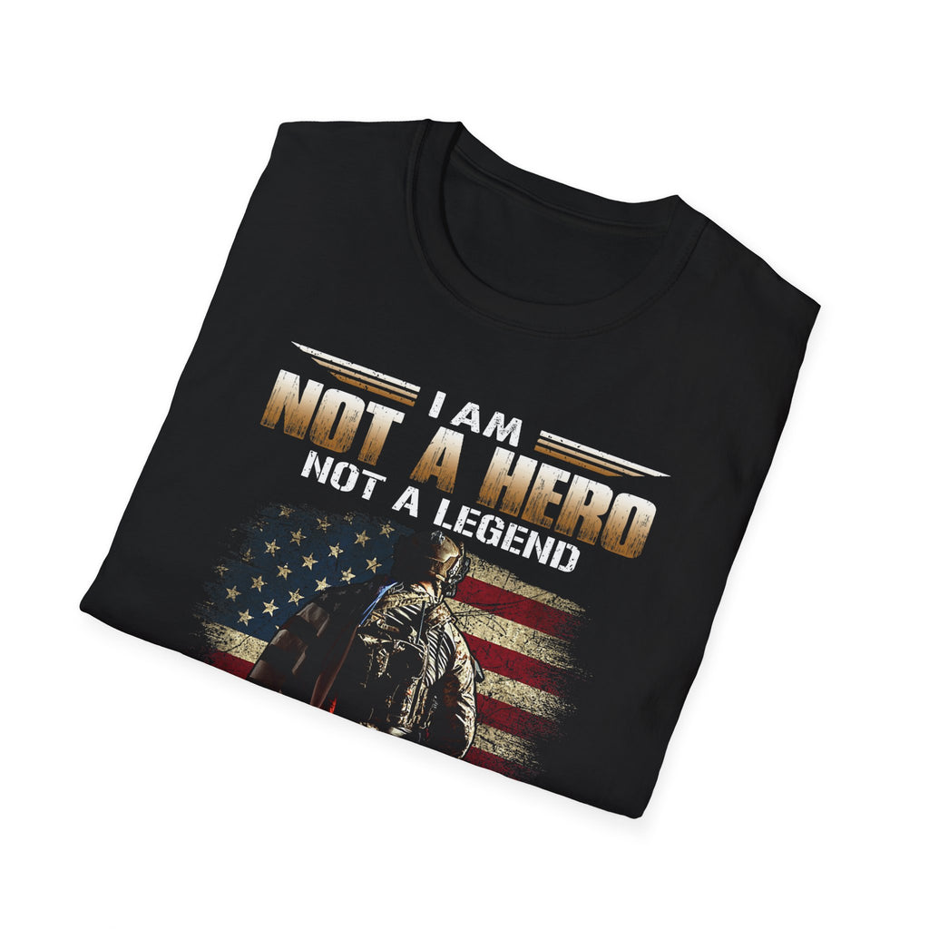 I Am Not a Hero I Am a U.S. Veteran T-Shirt | American Flag Soldier Tee