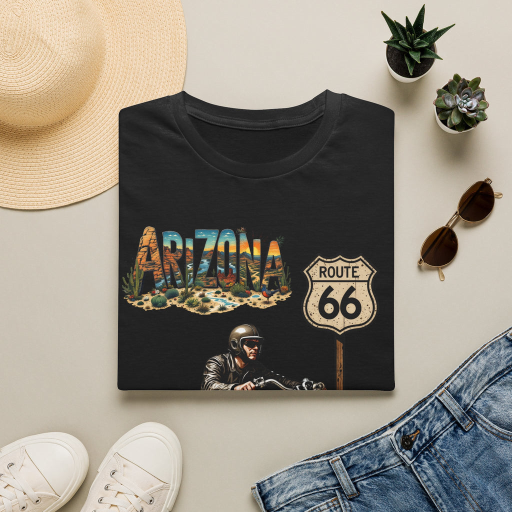 Arizona Route 66 Motorcycle T-Shirt | Biker Road Trip Tee