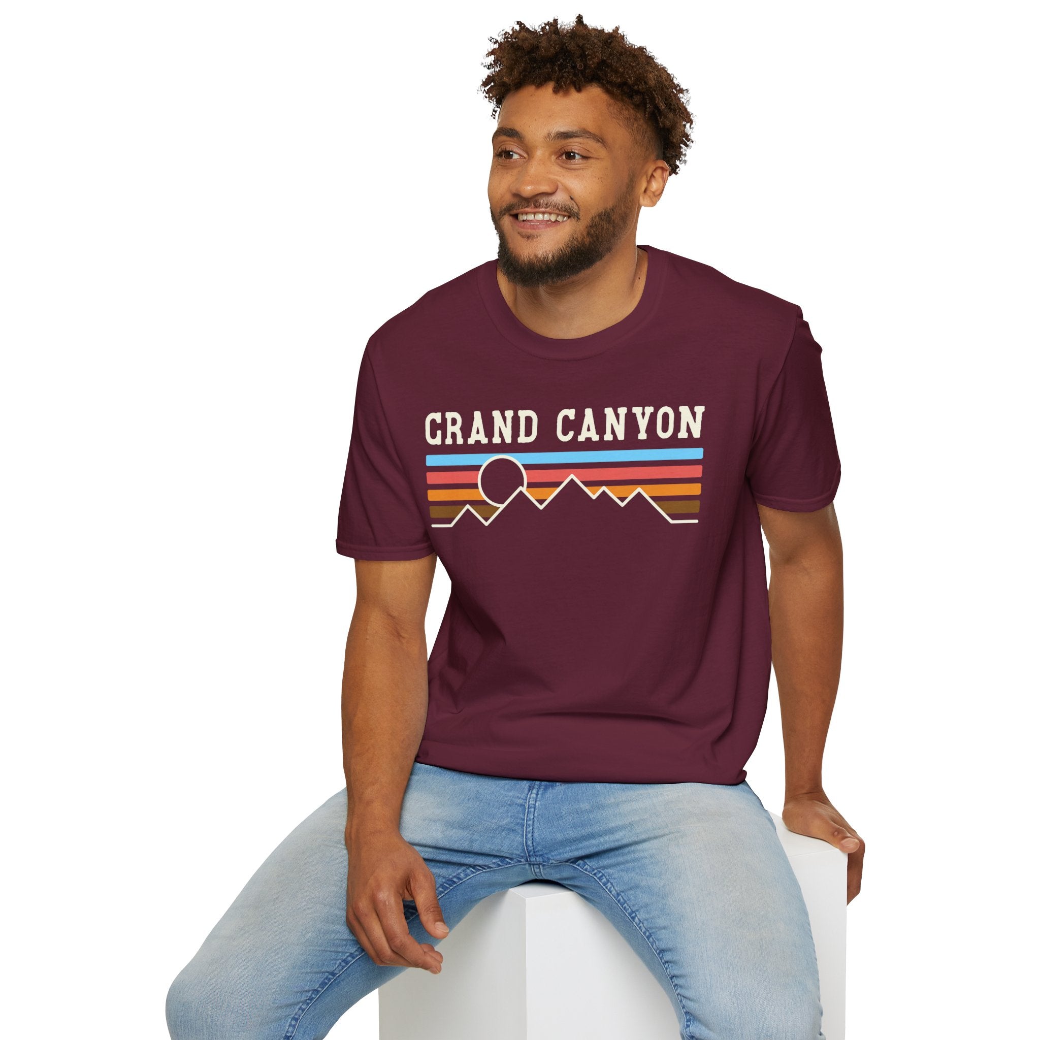 Grand Canyon Retro Sunset T-Shirt | Printed Front and Back National Park Landscape