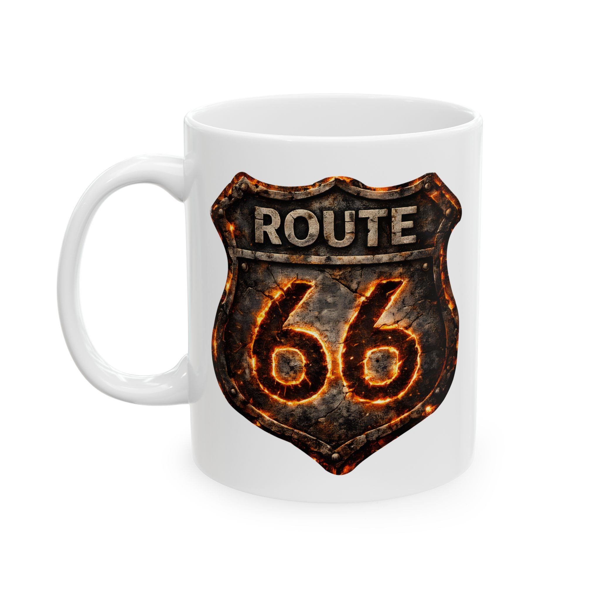 Route 66 Shield Retro Sign mug | Vintage Highway Ceramic Mug