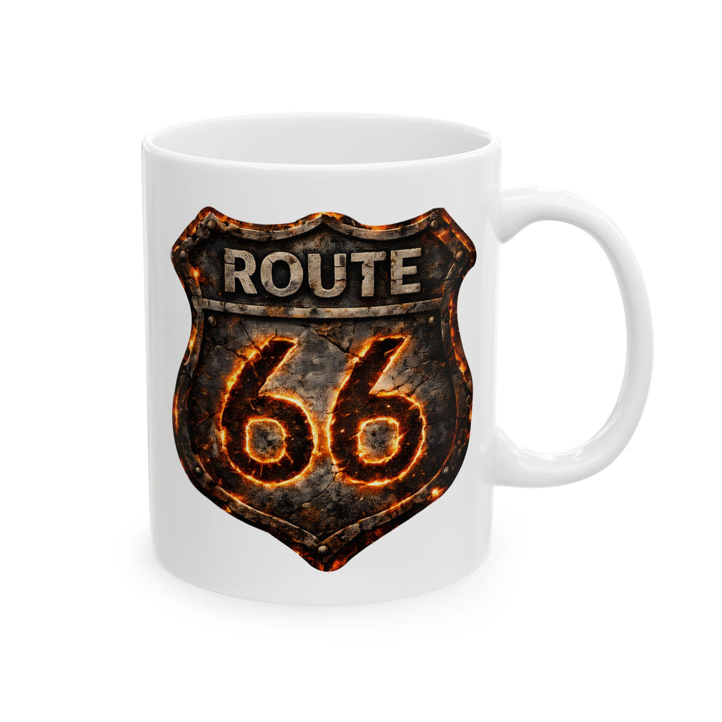 Route 66 Shield Retro Sign mug | Vintage Highway Ceramic Mug