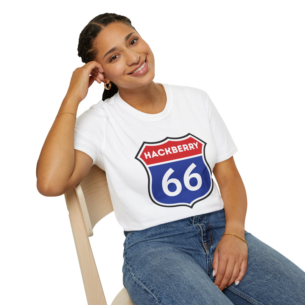 Hackberry 66 Shield T-Shirt | Route 66 Road Sign Tee
