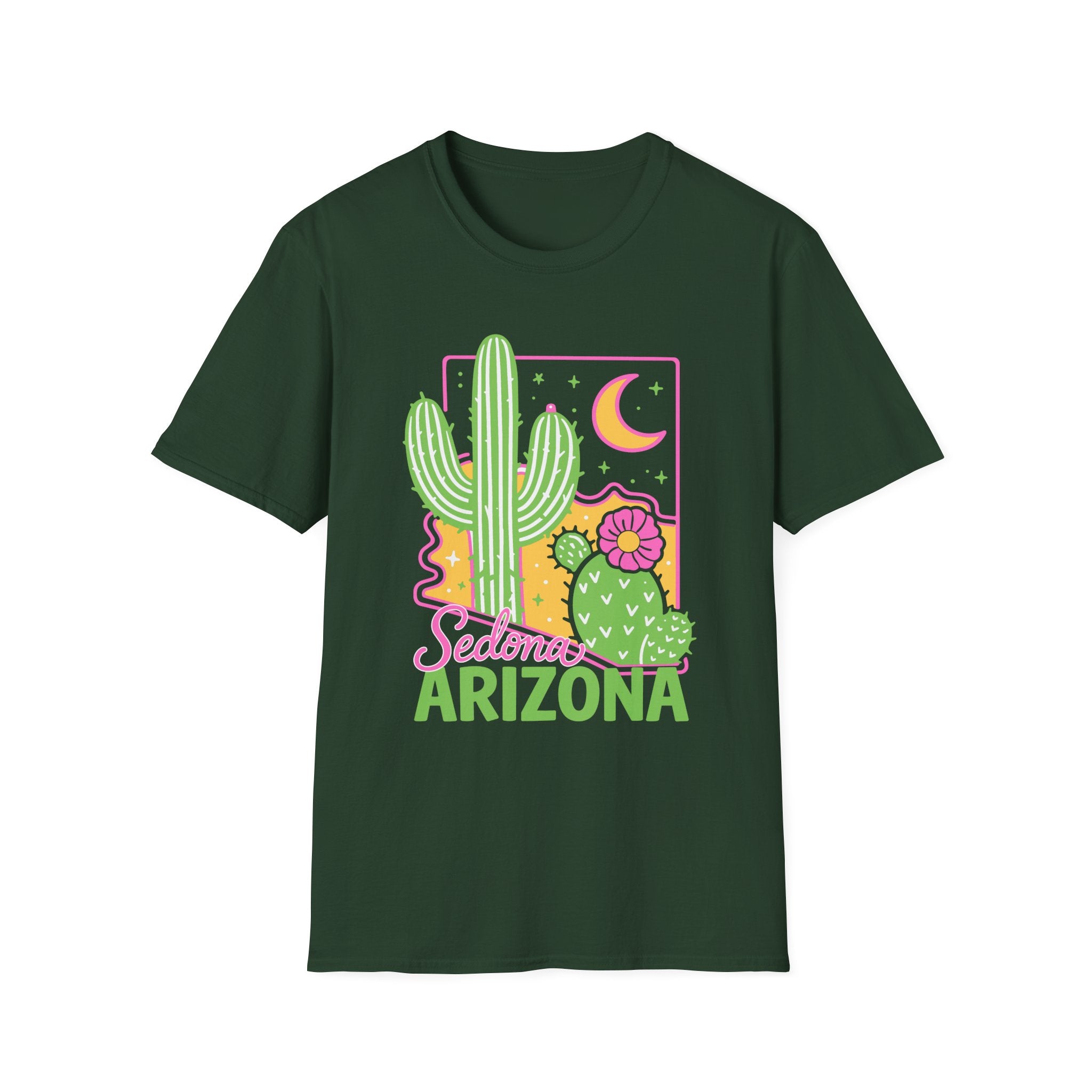 Sedona Arizona Cactus Graphic T-Shirt | Desert Floral Tee
