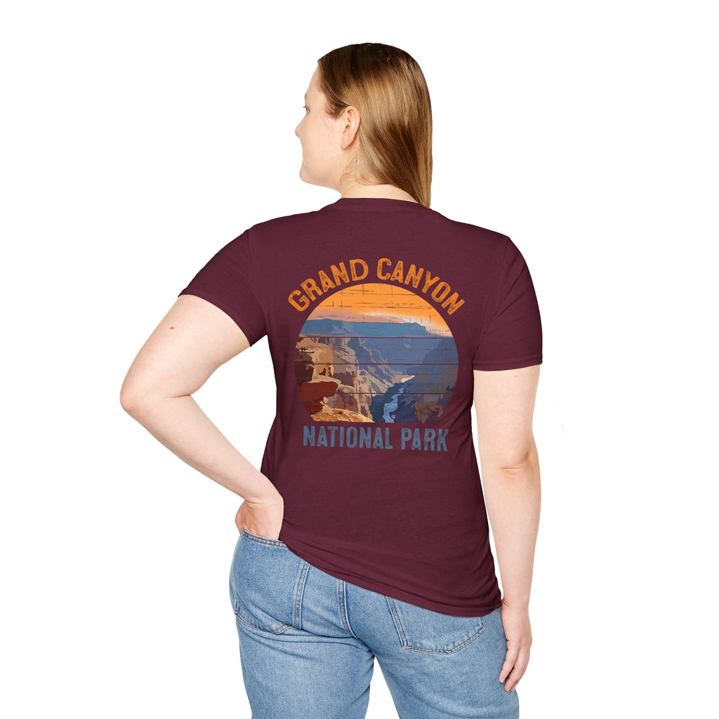 Grand Canyon Retro Sunset T-Shirt | Printed Front and Back National Park Landscape
