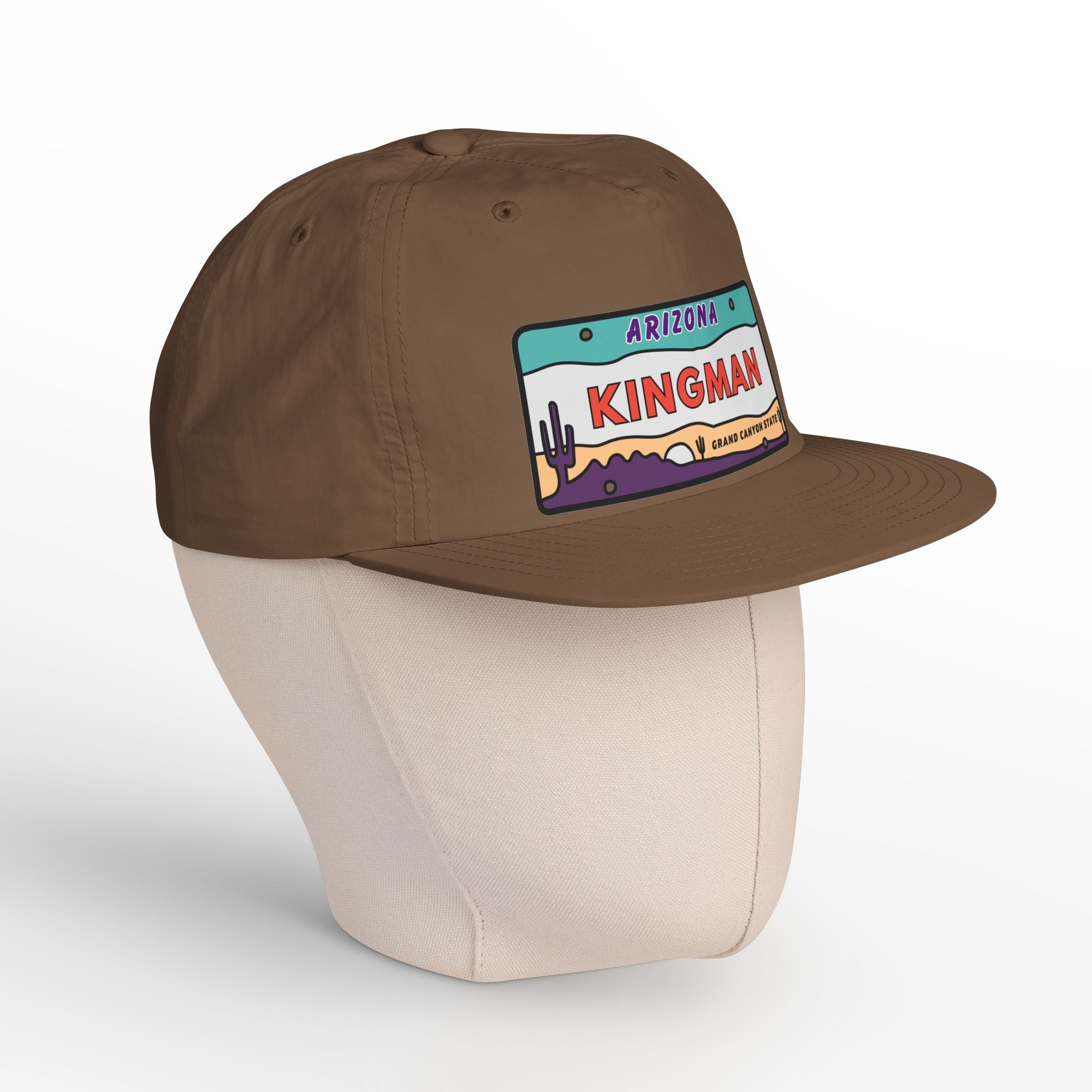 Surf Cap, Beach Hat, Summer Headwear, Kingman Arizona License Plate Dessert Cap for Water Sports