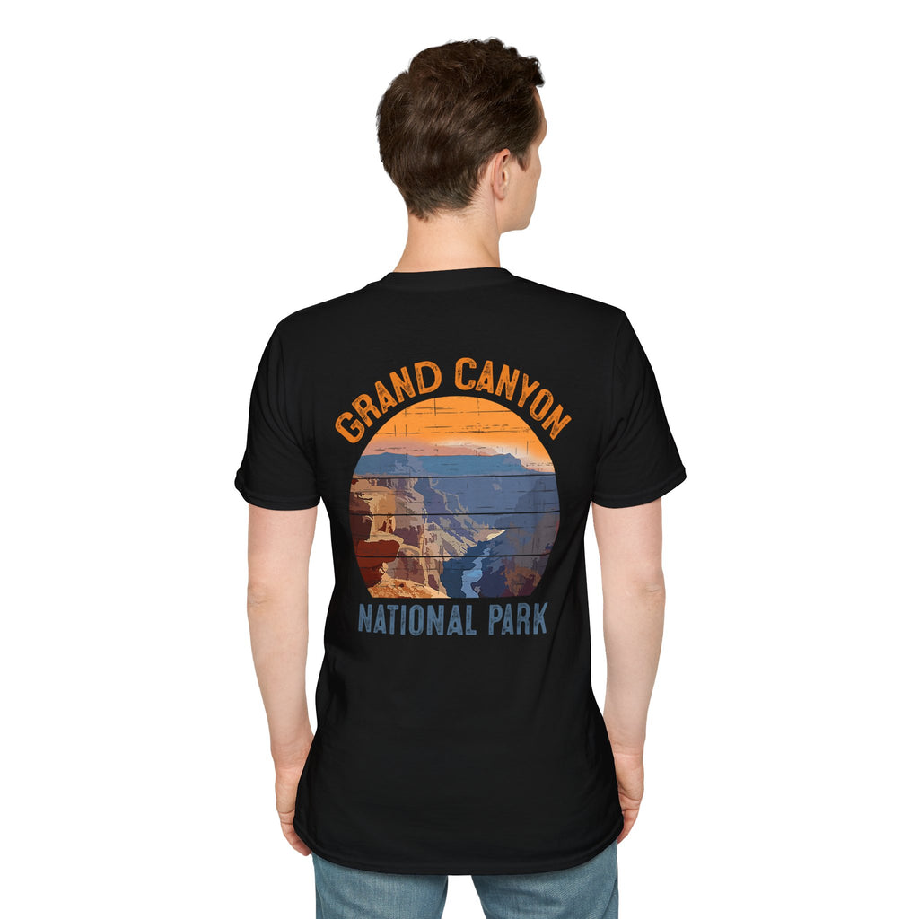 Grand Canyon Retro Sunset T-Shirt | Printed Front and Back National Park Landscape