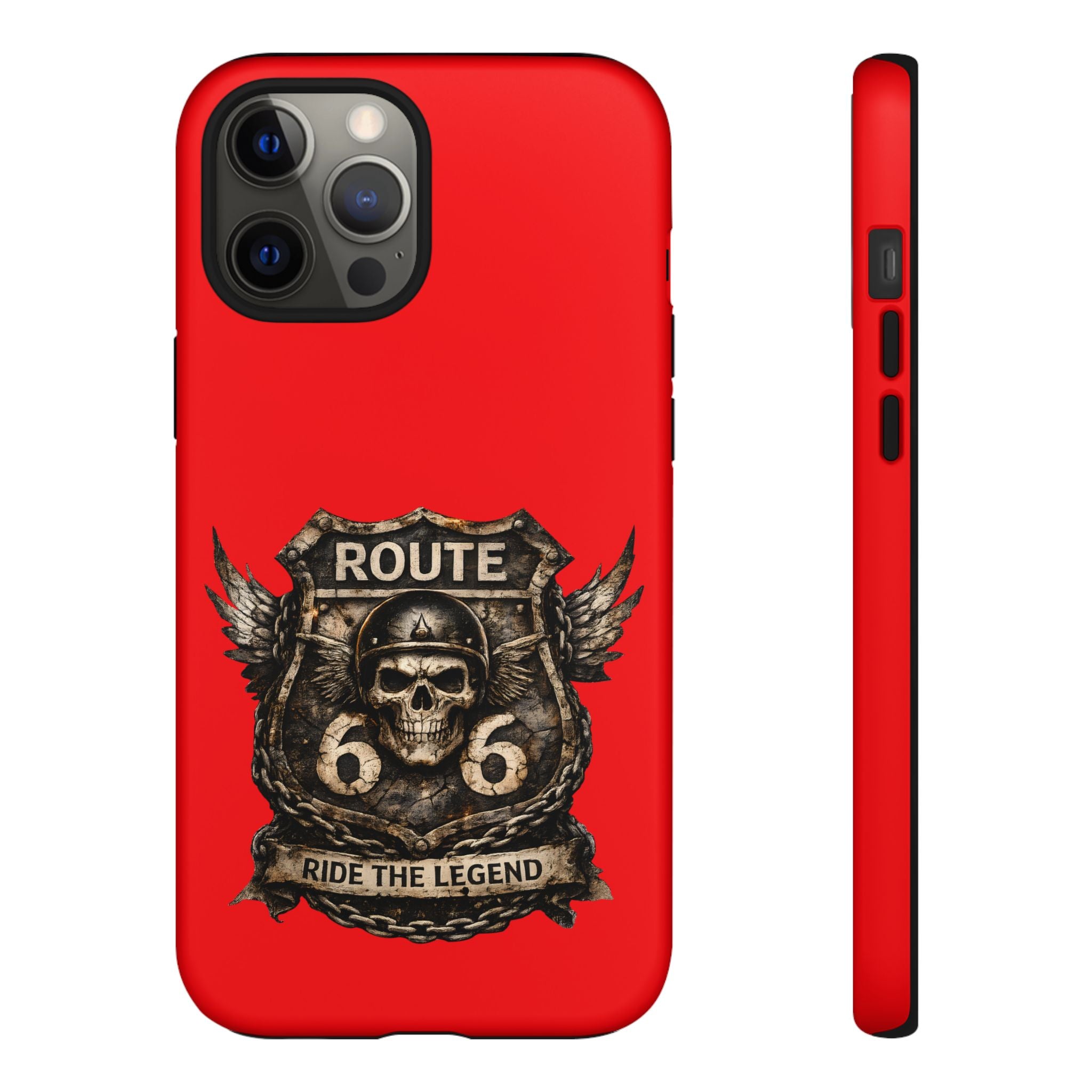 Route 66 Skull Helmet phone case | Motorcycle emblem, Ride the Legend