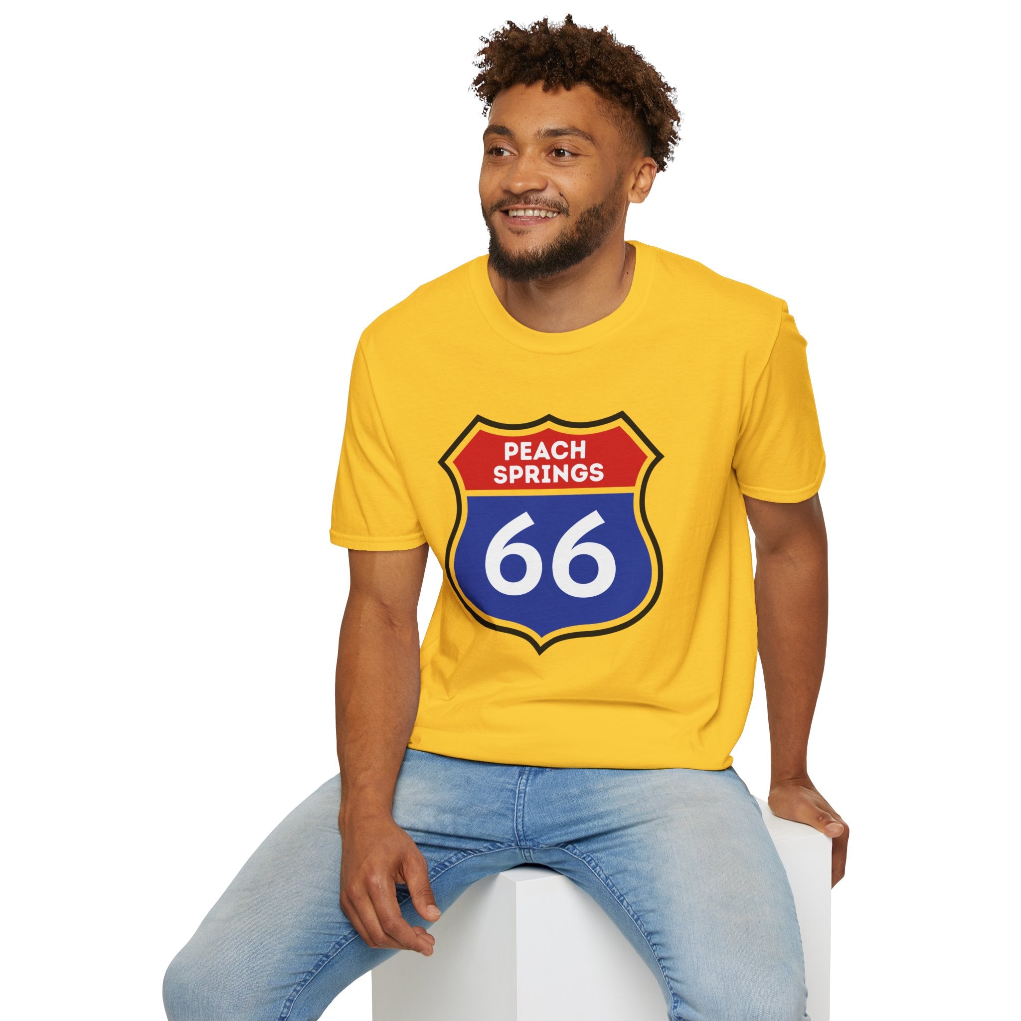 Peach Springs 66 Shield T-Shirt | Route 66 Road Sign Shirt