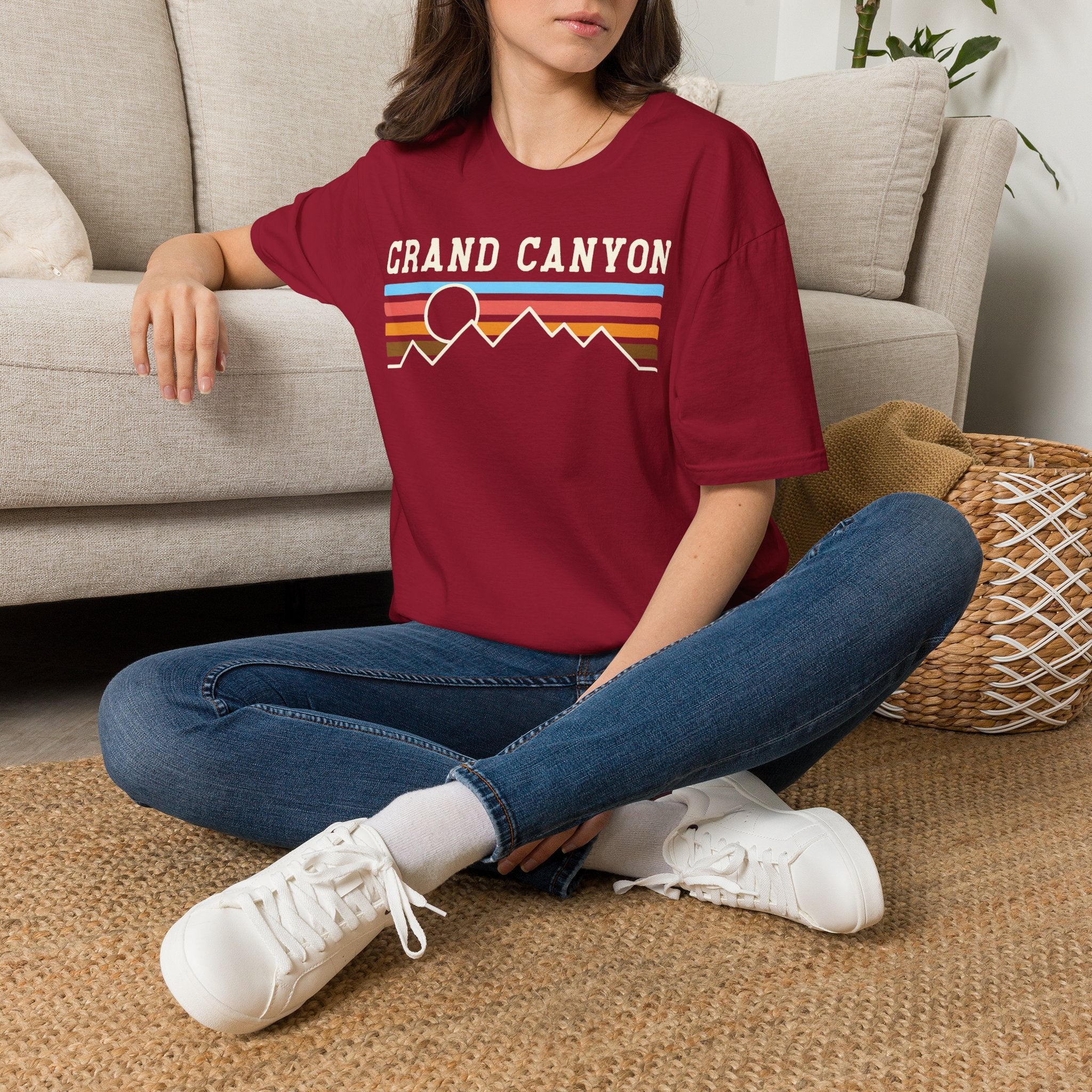 Grand Canyon Retro Sunset T-Shirt | Printed Front and Back National Park Landscape