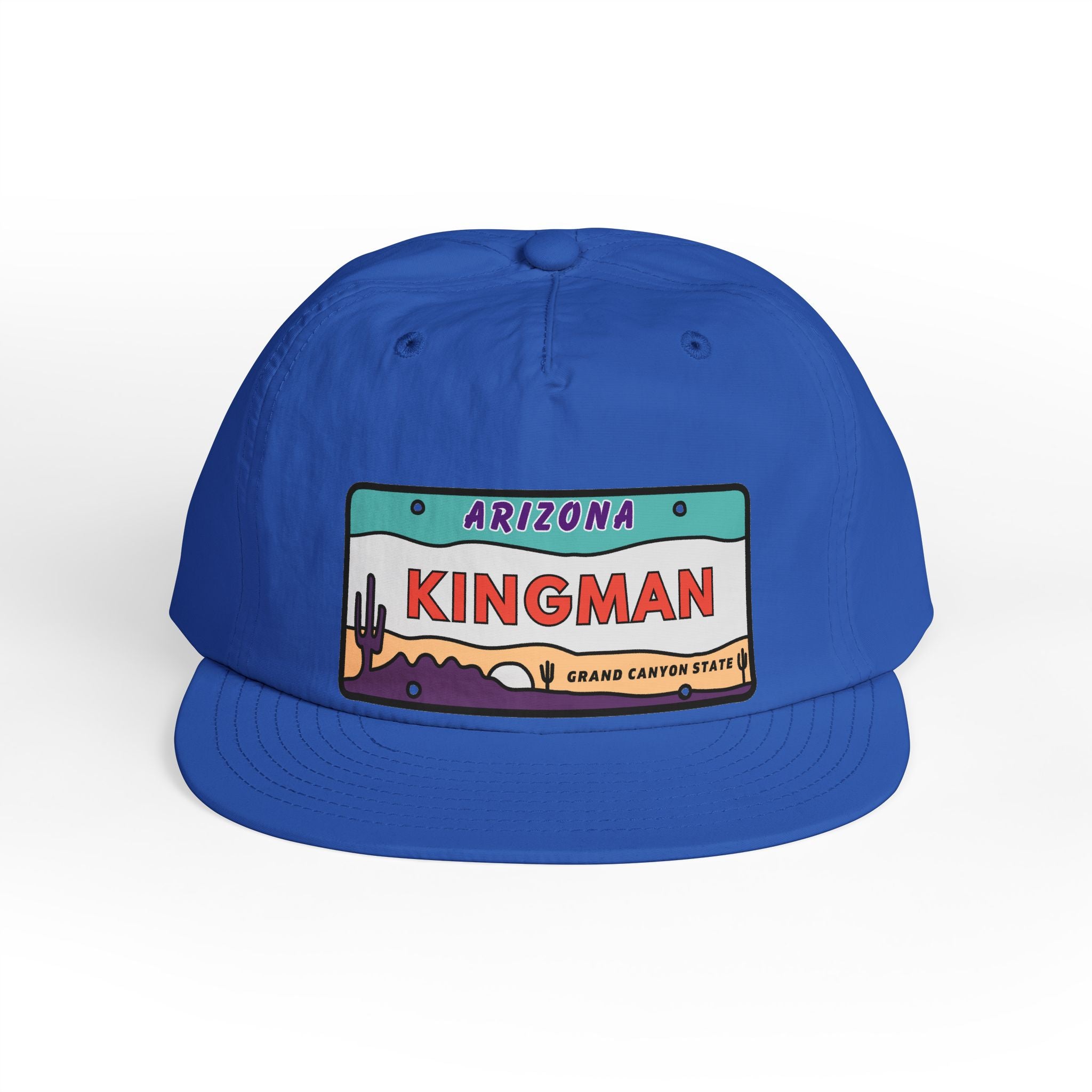 Surf Cap, Beach Hat, Summer Headwear, Kingman Arizona License Plate Dessert Cap for Water Sports