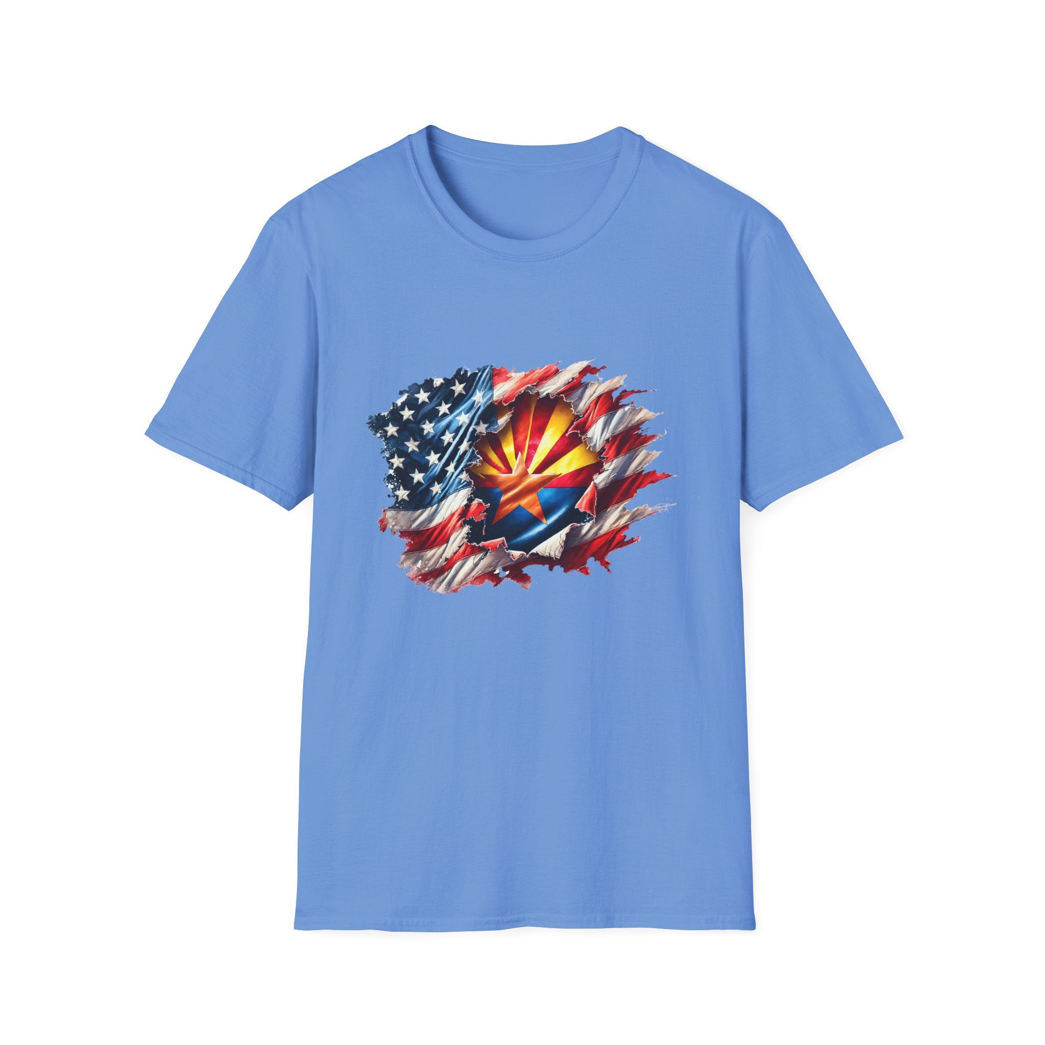 Arizona Flag Ripped Effect T-Shirt | USA Stars Stripes State Emblem