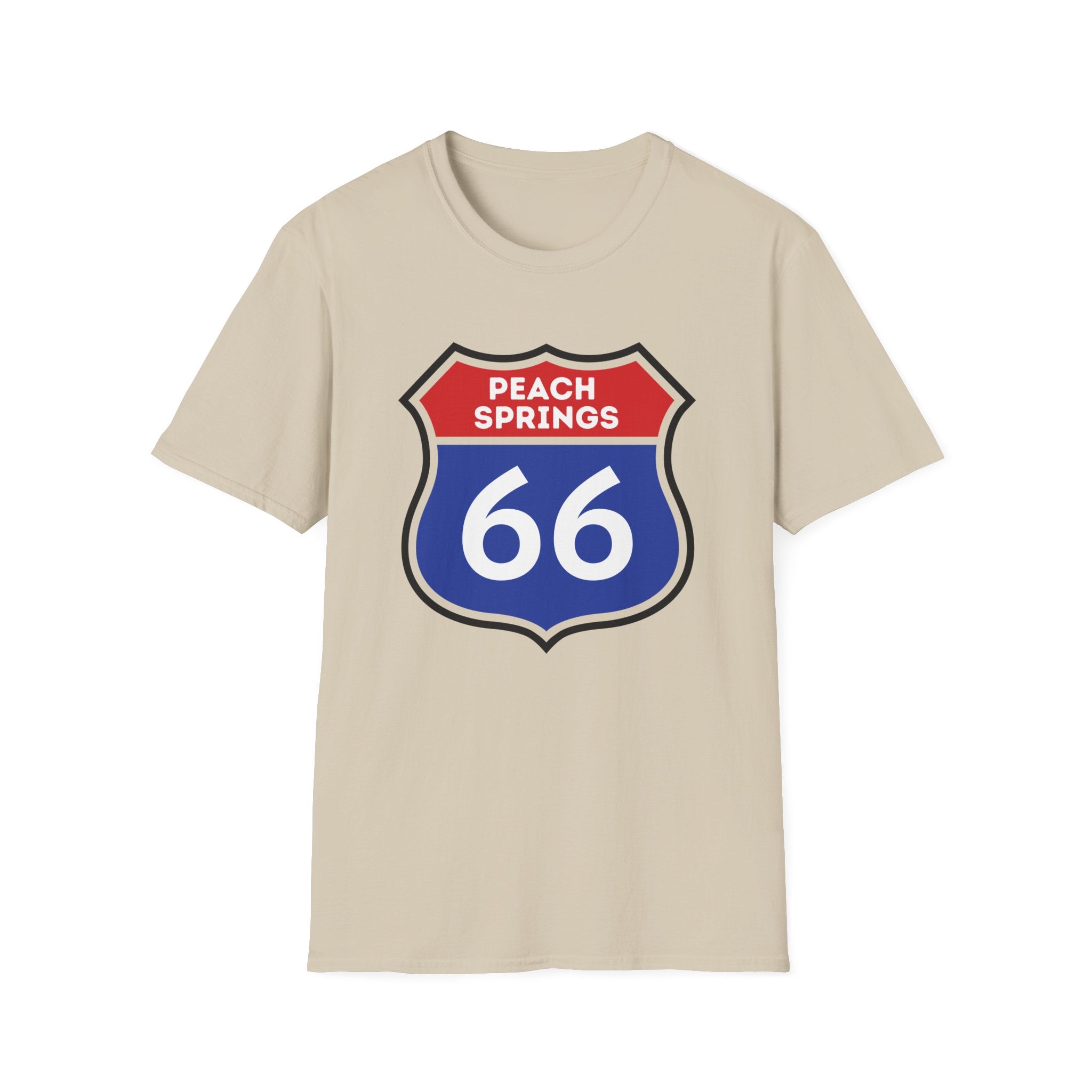 Peach Springs 66 Shield T-Shirt | Route 66 Road Sign Shirt