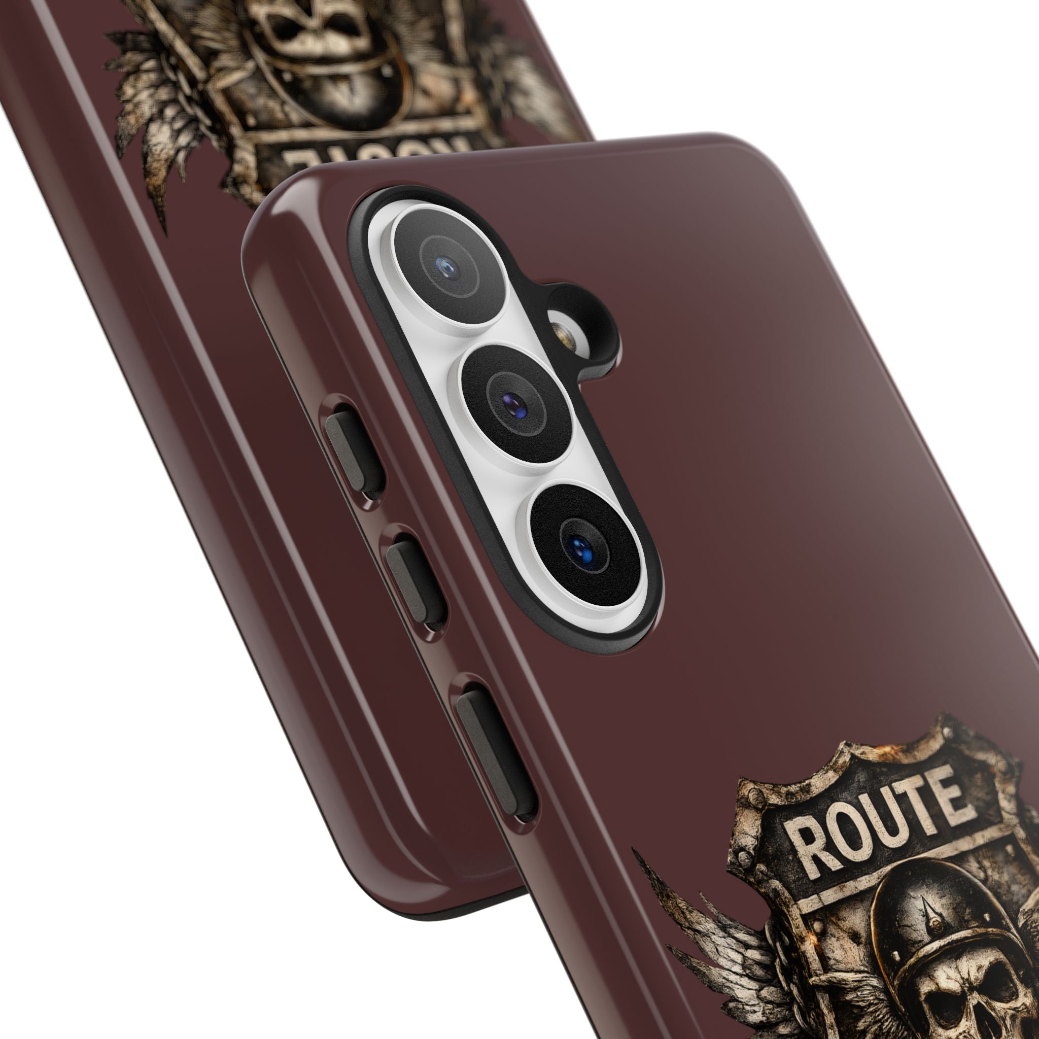 Route 66 Skull Helmet phone case | Motorcycle emblem, Ride the Legend