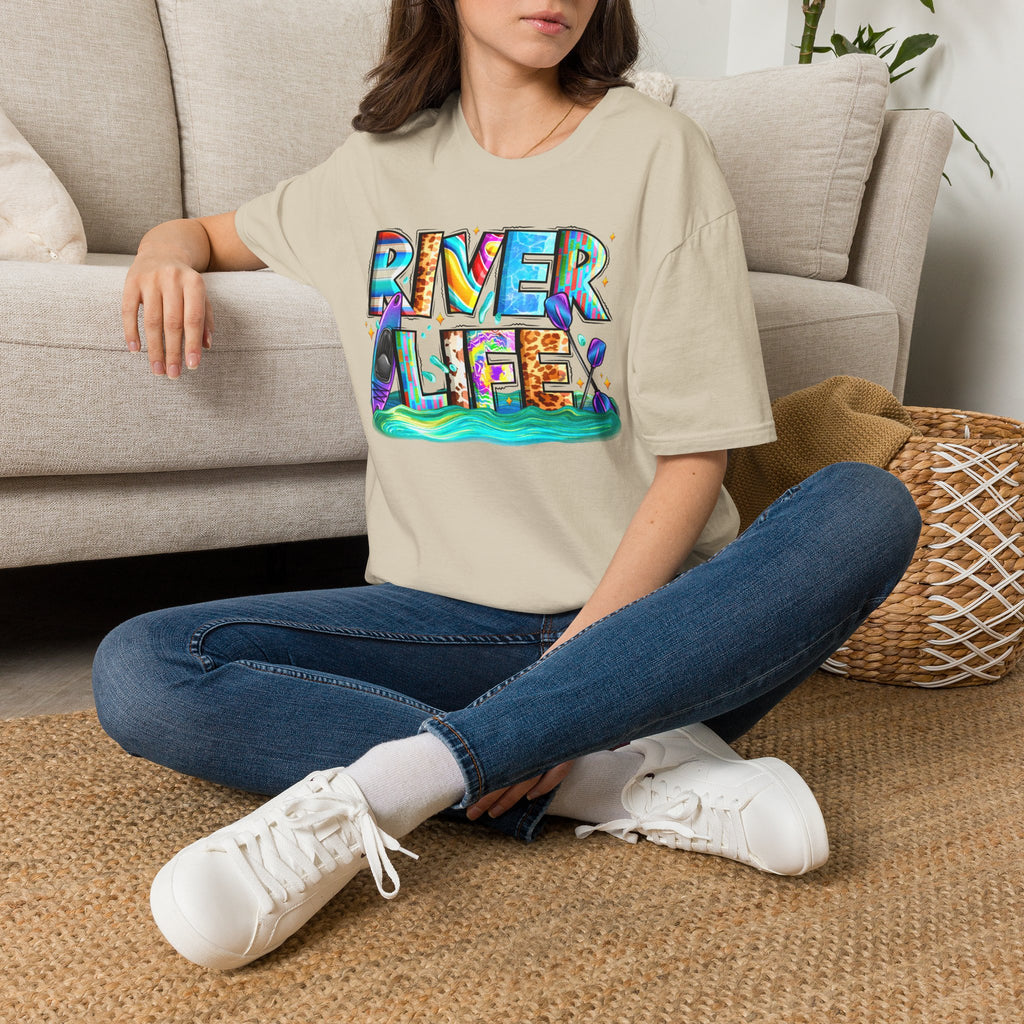 River Life T-Shirt | Colorful Fishing Scenic Graphic