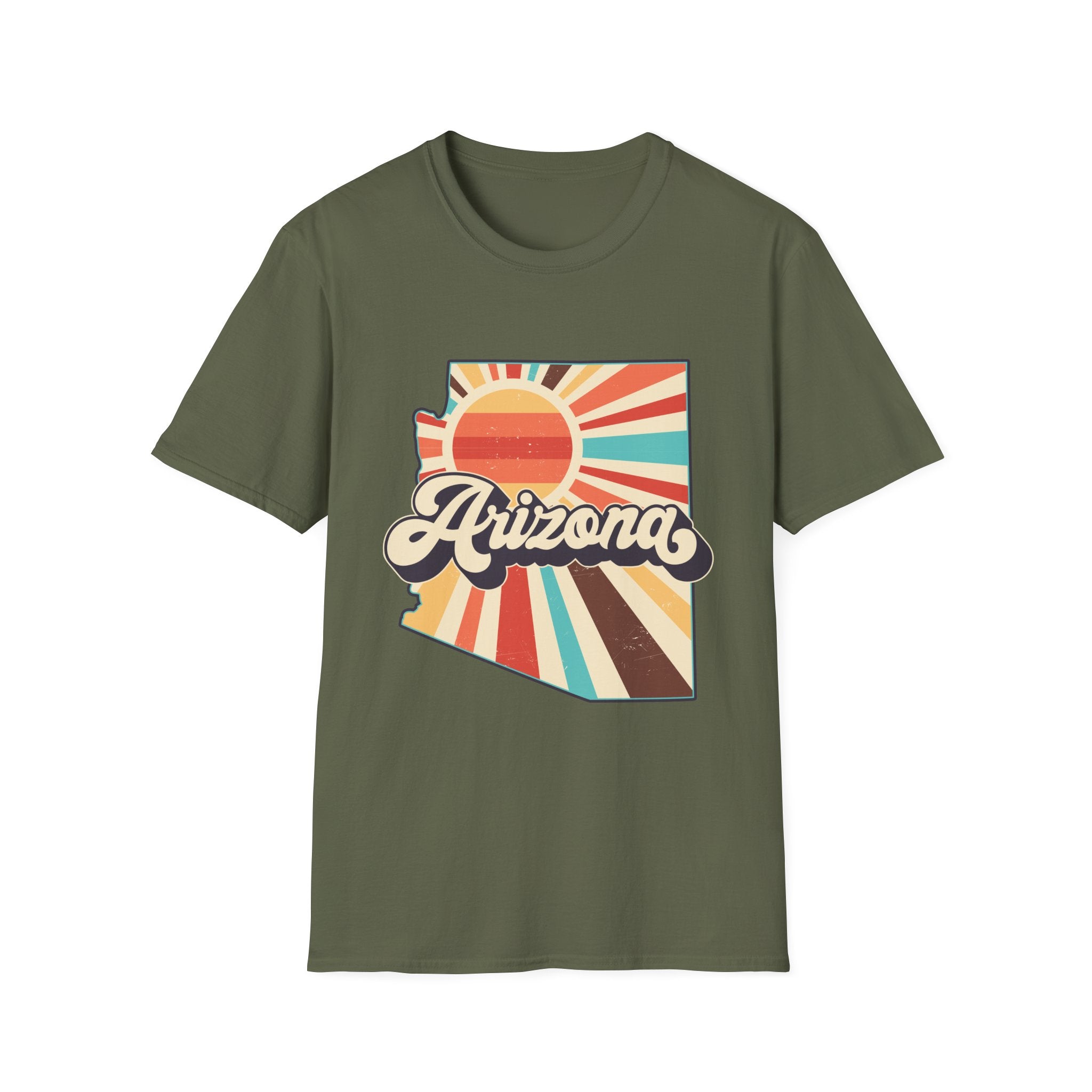 Arizona Retro Sunset T-Shirt | AZ State Map Vintage Rays