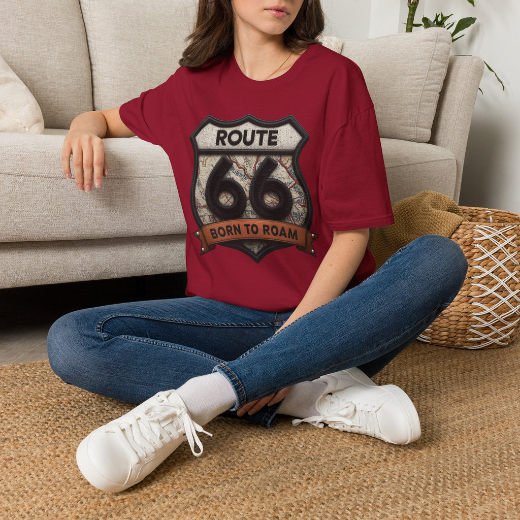 Route 66 Born to Roam T-Shirt | Vintage Highway Shield Tee
