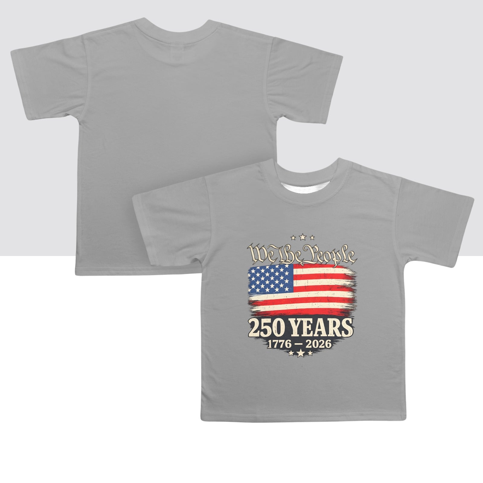 4th of July We The People 250 Years Celebration  Kids' T-Shirt in USA Size Front Print（Made in USA，Ships to USA Only）Free Shipping