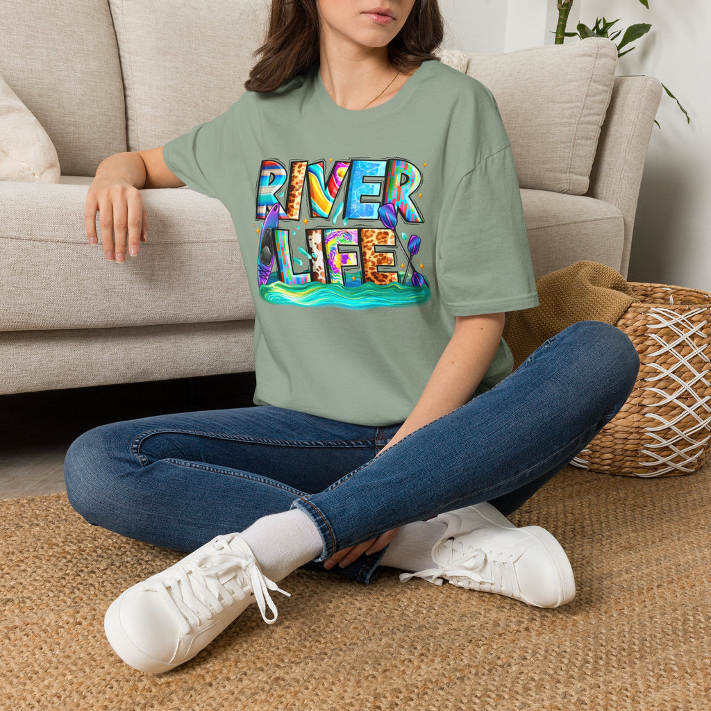 River Life T-Shirt | Colorful Fishing Scenic Graphic