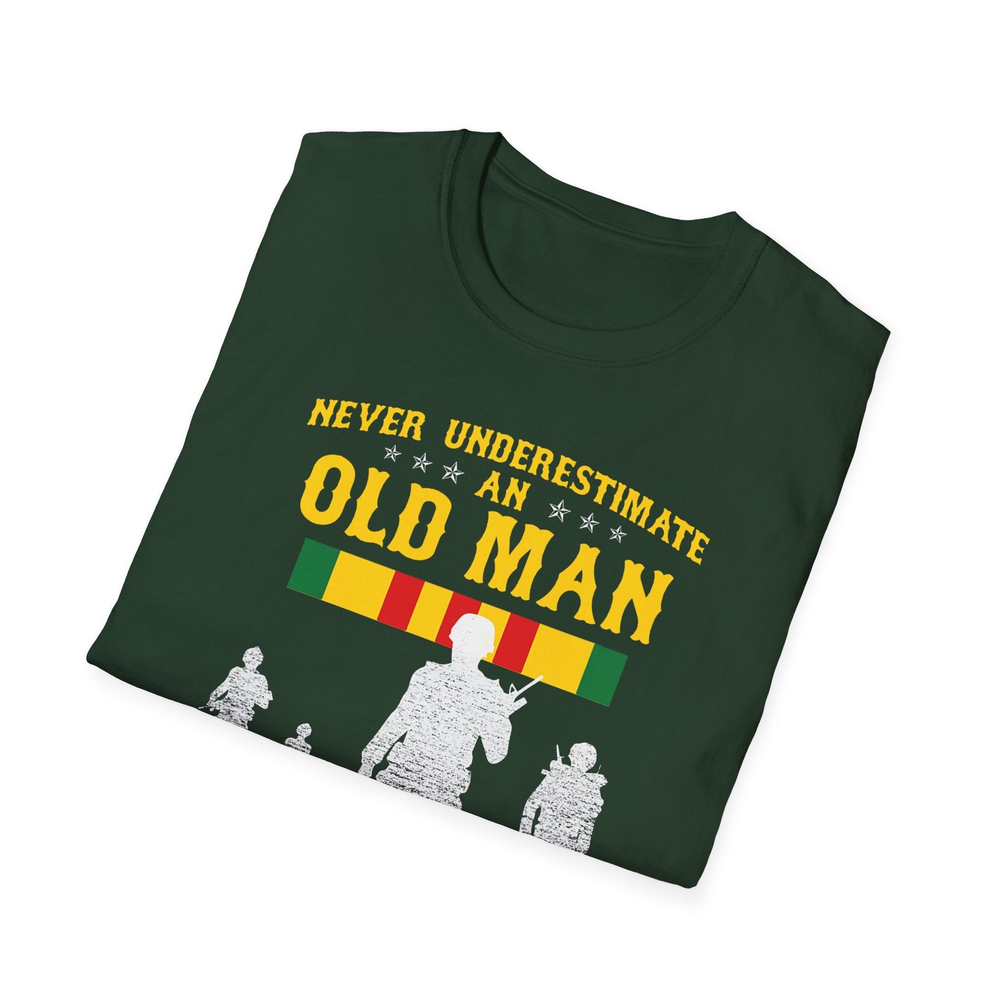 Never Underestimate an Old Man Who Is Also Vietnam Veteran T-Shirt | Military Tribute