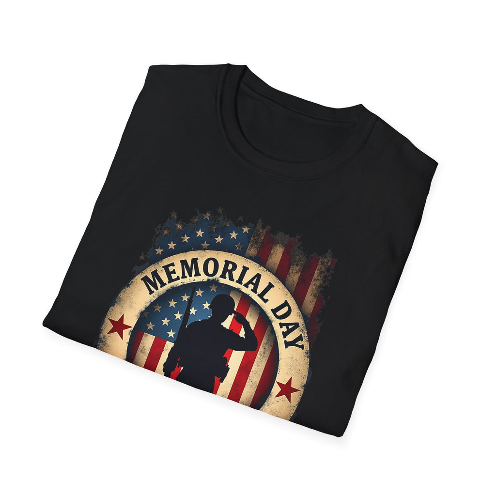 Memorial Day Remember & Honor T-Shirt | Soldier Silhouette American Flag