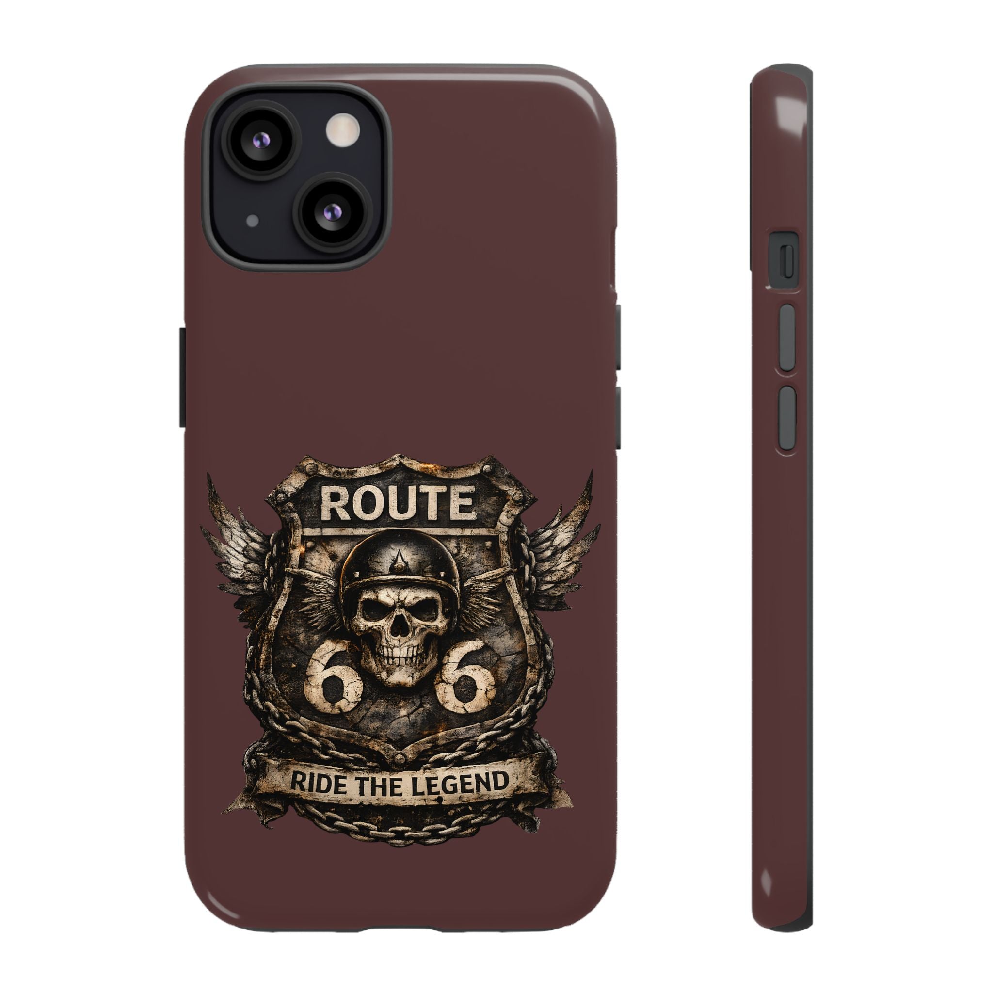 Route 66 Skull Helmet phone case | Motorcycle emblem, Ride the Legend