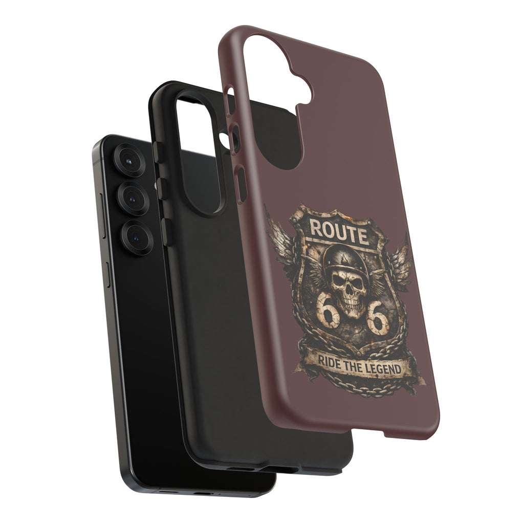 Route 66 Skull Helmet phone case | Motorcycle emblem, Ride the Legend